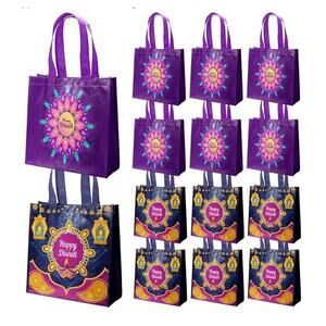 Diwali Party Favor Bags Treat Candy Goodie Gift Non-woven Bags Reusable 16 Bags